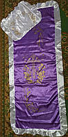 Комплект крест из жемчуга фиолетовый