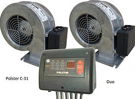 Блок управління Polster C-31 DUO c двома вентиляторами для твердопаливного котла
