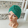 Чалма, хіджаб, шапка для алопеції(онко) NONE - зелена, фото 3