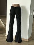 Жіночі чорні штани кльош від коліна висока талія, фото 3