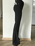 Жіночі чорні штани кльош від коліна висока талія, фото 9