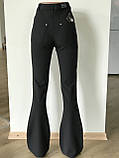 Жіночі чорні штани кльош від коліна висока талія, фото 4