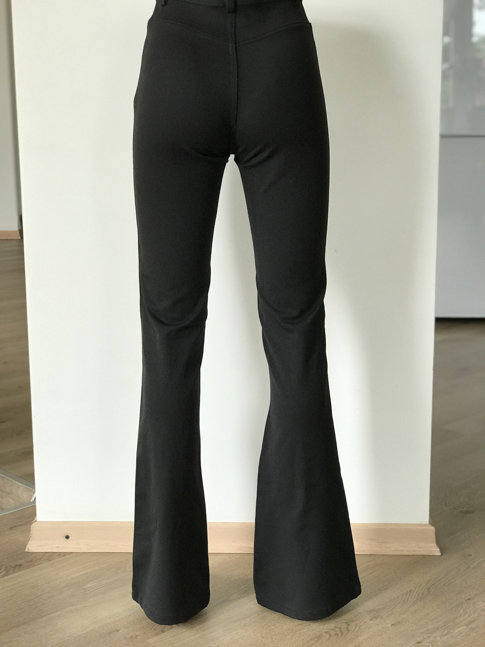 Купить Женские Черные брюки джинсы клеш от колена высокая талия, цена ...