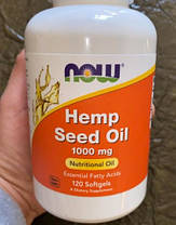 Конопляна олія Now Hemp Seed Oil 1000 mg 120 softgels, фото 4