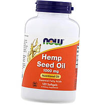 Конопляна олія Now Hemp Seed Oil 1000 mg 120 softgels, фото 3