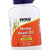 Конопляне масло омега 3-6 Hemp Seed Oil 1000 mg 120 гельових капсул, фото 6