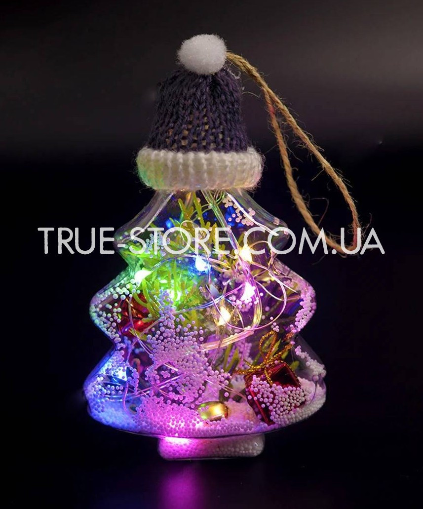 Підвіска на батарейках кулька Ялинка, фото 1