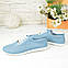 Мокасини жіночі шкіряні зі наскрізною перфорацією, колір блакитний. Розміри 36-41, фото 3