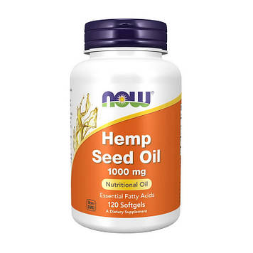 Органічне масло насіння конопель (Cannabis sativa) Now Foods Hemp Seed Oil 1000 mg (120 softgels)