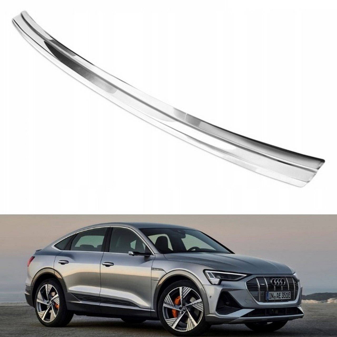Захисна накладка на задній бампер для Audi e-Tron 2018+ / e-Tron Sportback 2019+ /нерж.сталь/
