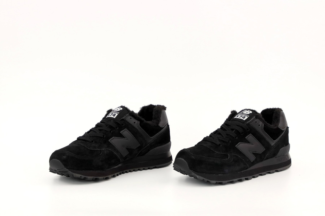 Чоловічі зимові чорні Кросівки New Balance 574