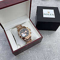 Часы наручные Rolex Cosmograph Daytona Gold-Black-Rose премиального AAA качества