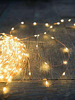 Гірлянда на батарейках + USB 5м 50led  нитка теплий білий