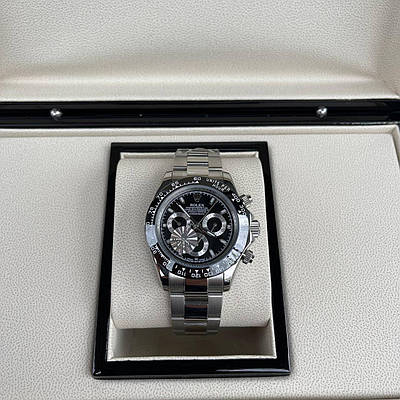 Годинник наручний Rolex Cosmograph Daytona AAA Silver-Black-Black