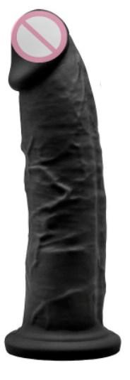 Фалоімітатор реалістичний на присоску - SilexD Henry Black (MODEL 2 size 7,5 in), діаметр 4,8 см