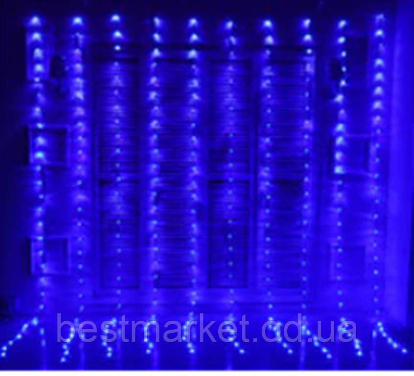 Світлодіодна Гірлянда Водоспад 200 LED 2 х 2 м Синій пр/пр