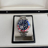 Часы наручные Rolex GMT-Master II Silver-Blue-Red премиального ААА класса