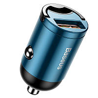 Автомобильное зарядное устройство с быстрой зарядкой BASEUS Mini Quick Charge |1USB, 5A, QC 3.0| Синий