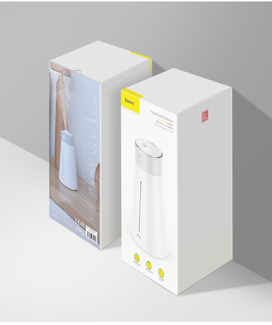 Увлажнитель воздуха BASEUS Slim waist Humidifier with accessories |380mL, лампа, вентилятор| Белый - фото 9 - id-p1479119857