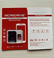 Карта памяти Micro SD 16 GB MICRODRIVE+ Adapter CLASS 10 для телефонов и фотоаппаратов