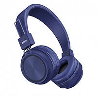 Беспроводные накладные MP3 наушники с микрофоном с флешкой Hoco W25 Bluetooth Синие