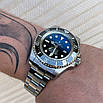 Наручний годинник Rolex Deepsea Sea-Dweller Silver-Black-Blue преміального ААА класу, фото 5