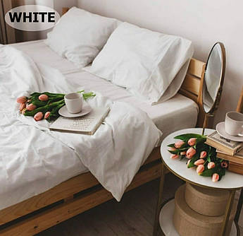 Біла постільна білизна, комплекти постільної білизни білого кольору Бязь Gold Lux 100% Opendoors