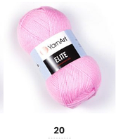Нитки пряжа для в'язання акрилова ELITE YarnArt Еліт Ярнарт № 20 - рожевий