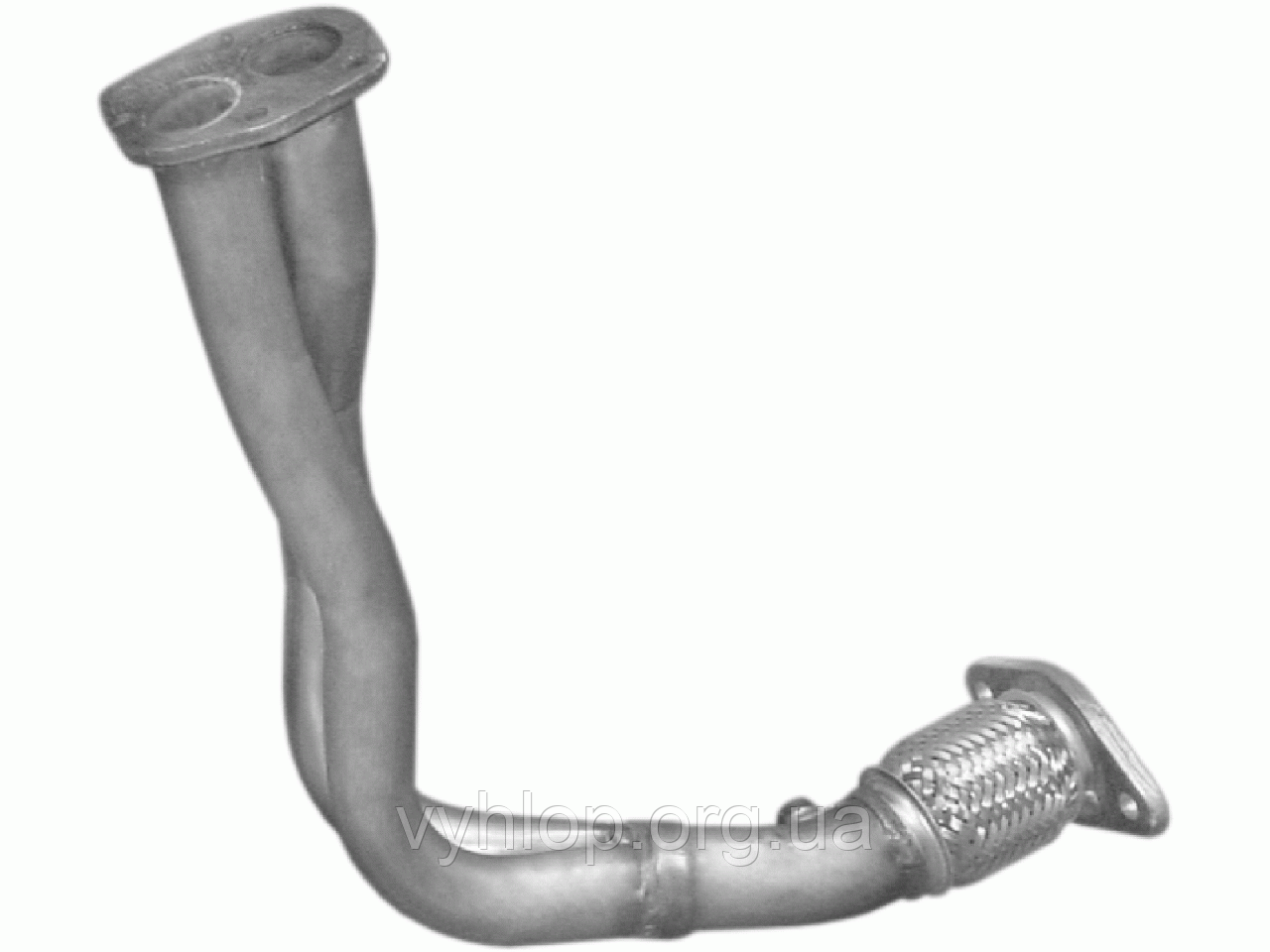 Труба приймальна Фіат Паліо, Сієна (Fiat Palio , Siena) 1.6 - 16V 97-98 (07.307) Polmostrow алюминизированный