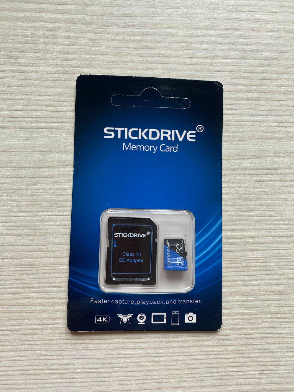 Картка пам'яті Micro SD STICKDRIVE 32 GB + Adapter Class 10 для телефонів і фотоапаратів