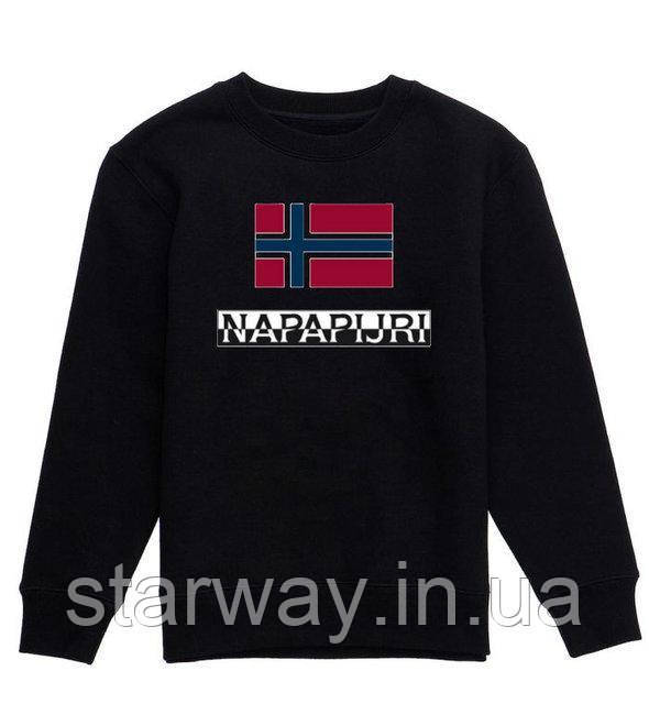 Чорний світшот напапірі лого | стильна кофта