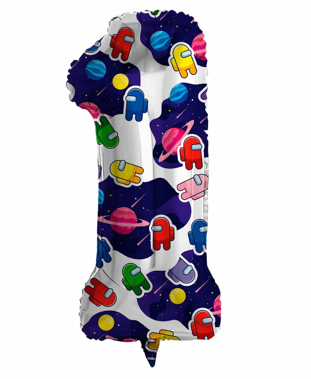 Цифра "1" фольгована Амона Ас без гелію 100 см (поштучно) Агура