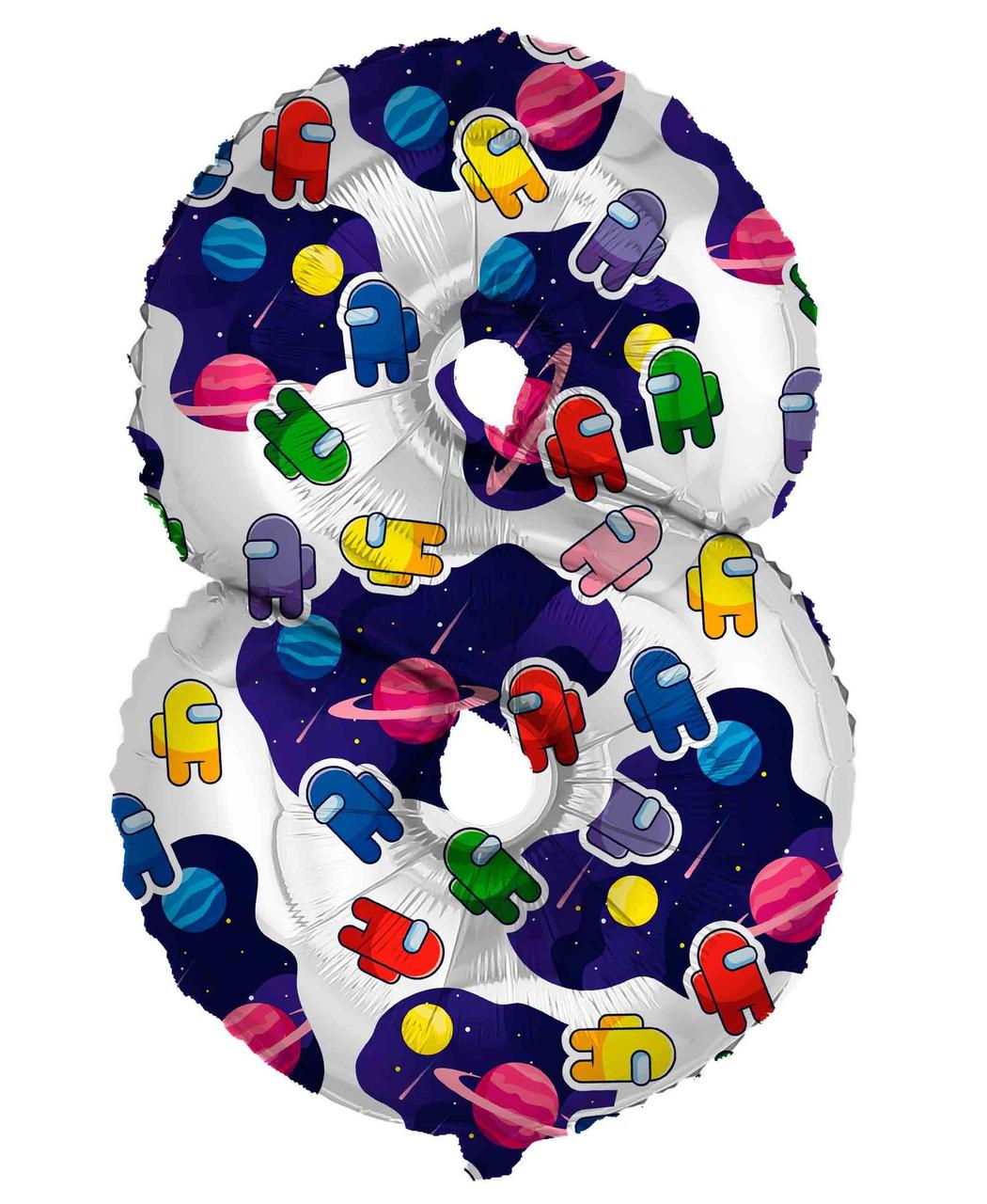 Цифра "8" фольгована Амона Ас без гелію 100 см (поштучно) Агура