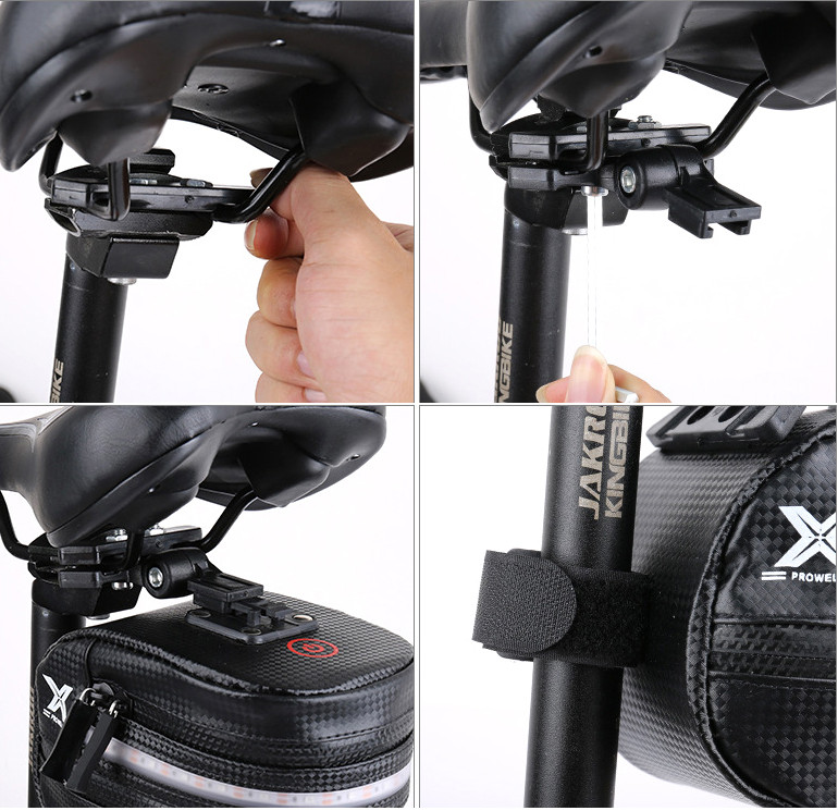 Сумка под седло для велосипеда подседельная с подсветкой 17x8x10.5см X-Prowell BG-2503B Черная - фото 3 - id-p1479143642