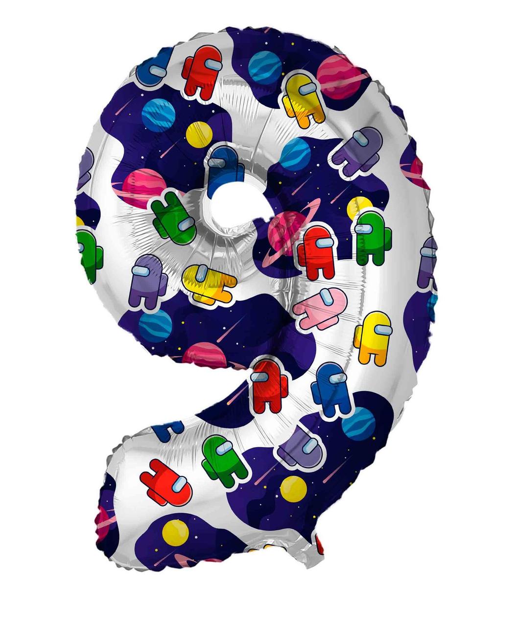 Цифра (9" або 6") фольгована Амона Ас без гелію 100 см (поштучно) Агура