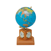 Подарунковий набір глобус bestar 0966hjy-b світла вишня на дерев'яній підставці з годинником