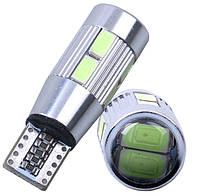 Лампа LED T10 W5W 10 SMD Автолампа с Линзой Обманка Светодиодная