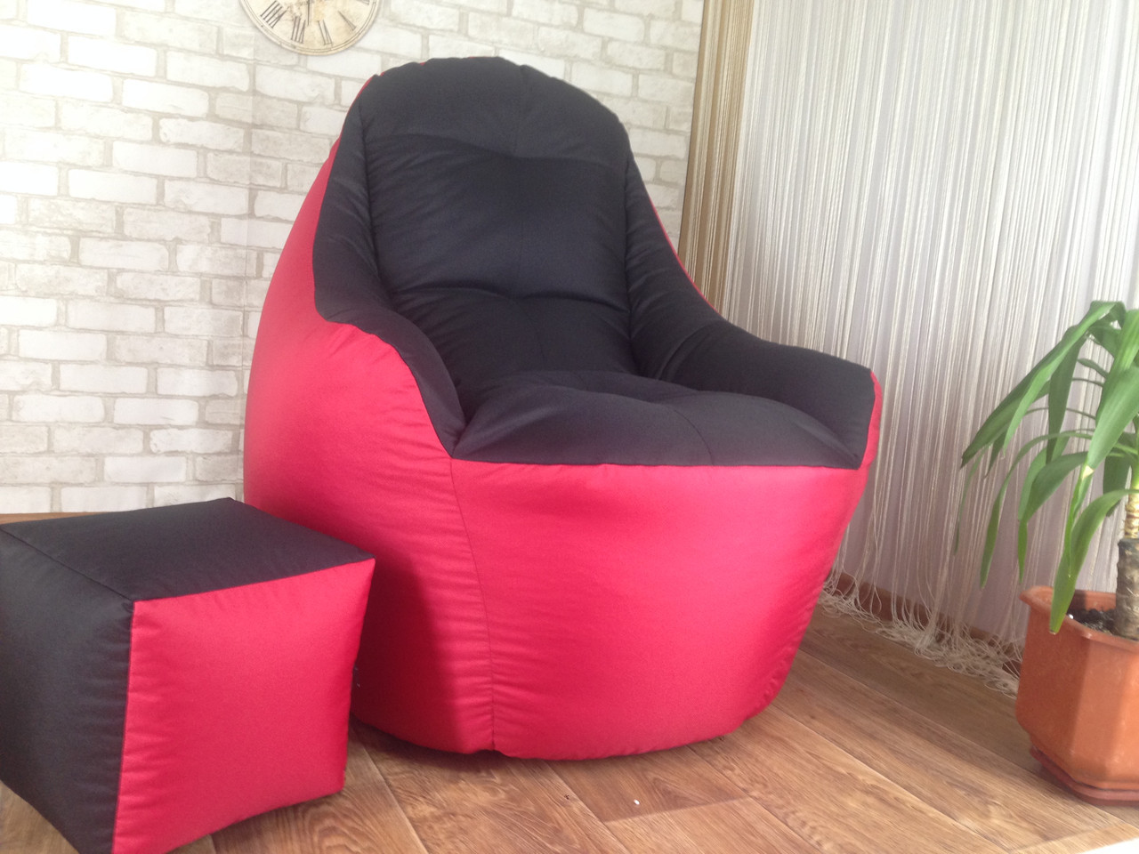 Бескаркасное кресло(безкаркасне крісло)BOSS +ПУФ,для дома в офис ,Стул мешок,диван мешок - фото 7 - id-p910188020