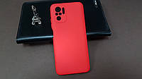 Чехол бампер силиконовый для Xiaomi Redmi Note 10 Ксиоми Сяоми Цвет Красный (Red) Soft-touch с микрофиброй