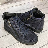 Демісезонні черевики для дівчинки шкіра Jordan сині розмір 33, фото 2