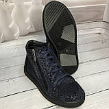 Демісезонні черевики для дівчинки шкіра Jordan сині розмір 33, фото 3