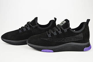 Кросівки замшеві Lonza 369111 39 Чорний з фіолетовим 36, фото 4