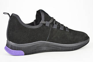 Кросівки замшеві Lonza 369111 39 Чорний з фіолетовим 36, фото 3