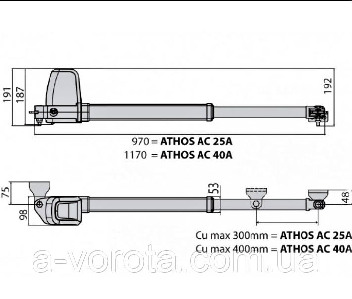 BFT ATHOS AC A25 kit автоматика для распашных ворот линейного типа до 400кг - фото 3 - id-p1479191160