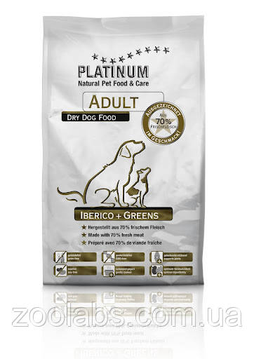 Корм Platinum для собак свинина Іберіко і зеленню | Platinum Adult Iberico + Greens 5 кг