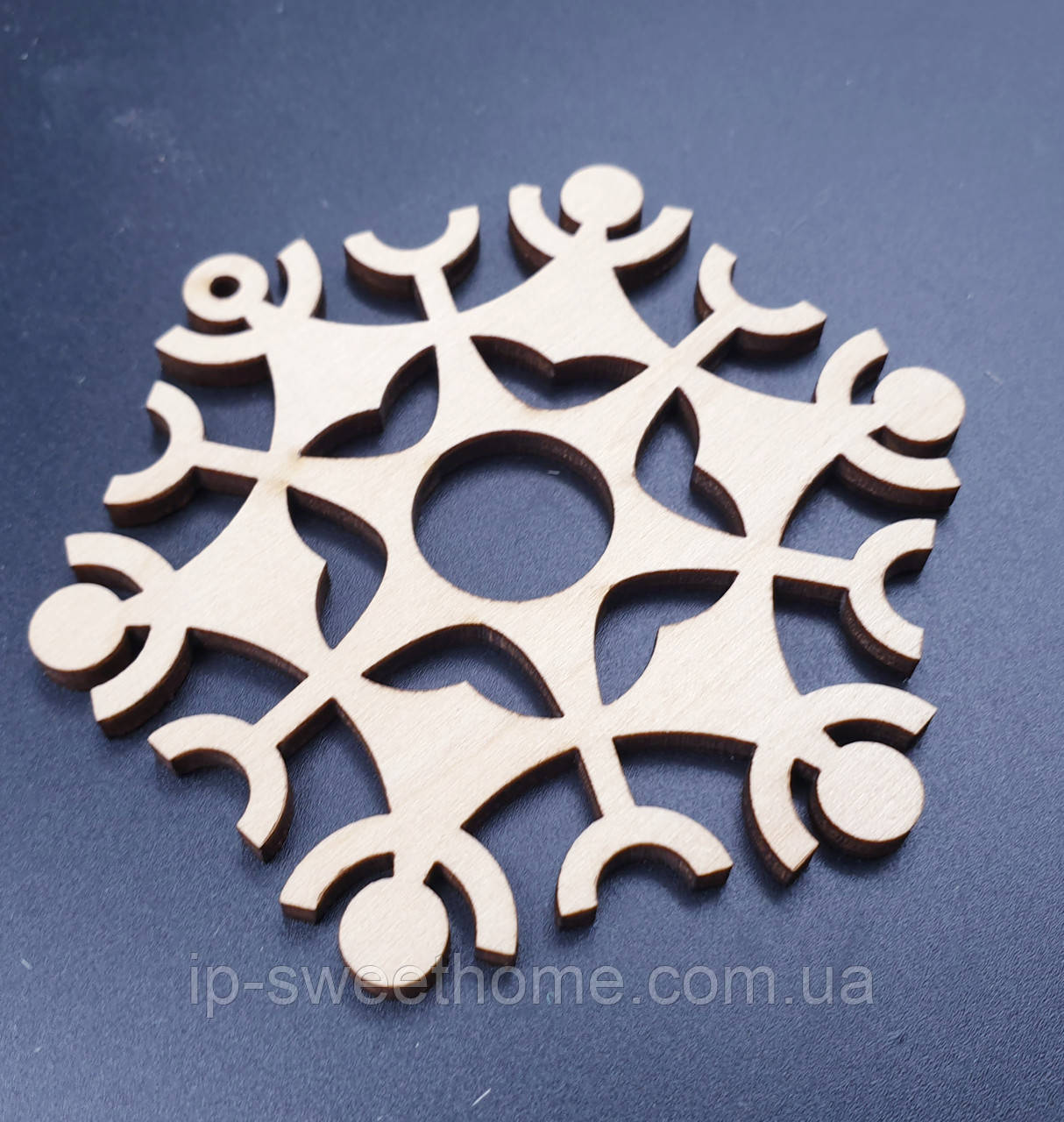 Підвіска дерев'яна (сніжинка) 24 заготівля для декору | під фарбування | для декупажу