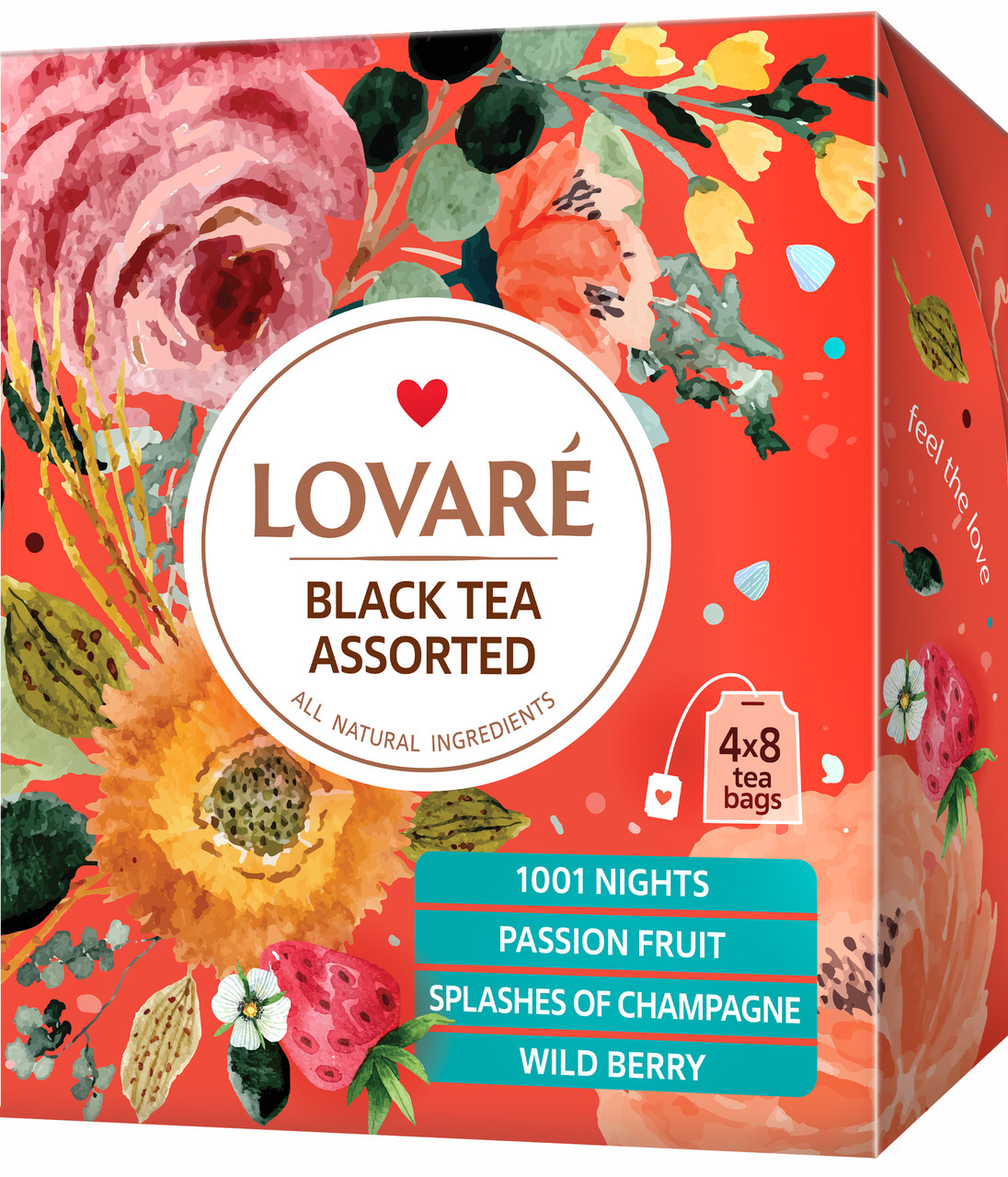 Набір чорного чаю Lovare Black Tea Assorted у пакетиках 32 шт.