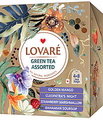 Набір зеленого чаю Lovare Green Tea Assorted у пакетиках 32 шт.