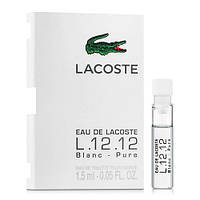 Оригинальный пробник туалетной воды Lacoste Eau De Lacoste L.12.12.Blanc Pure 1,5ml , свежий мужской аромат