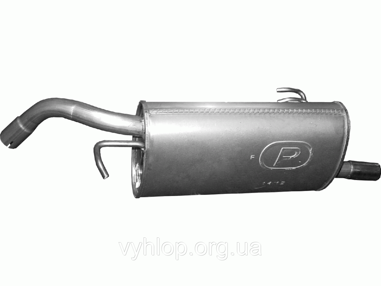 Глушник Мітсубіши Кольт (Mitsubishi Colt) 1.1/1.3 (14.12) 04 - Polmostrow алюминизированный